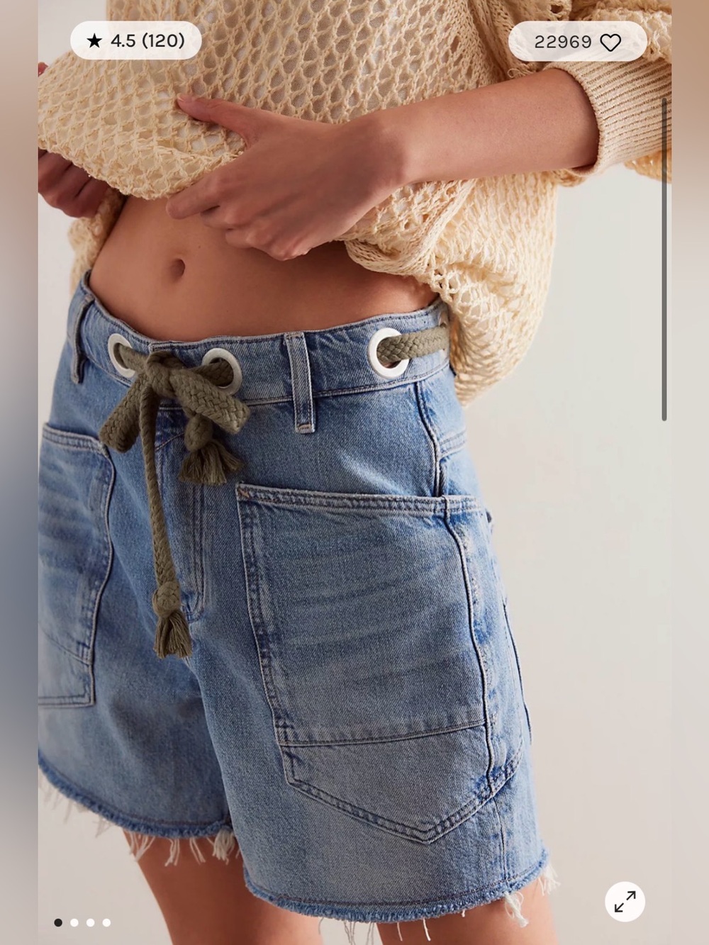 Free People We The Free Moxie Barrel Shorts Truest Blue $128 Size 32 NWOT - Picture 2 of 12